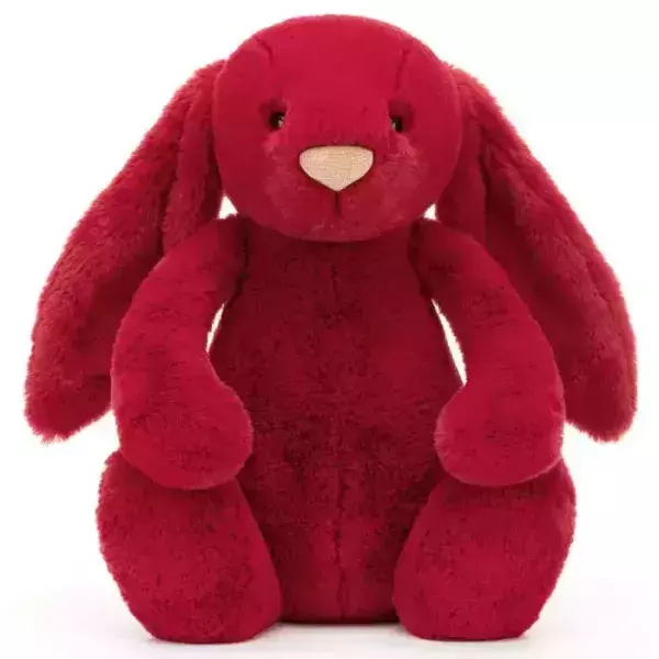 聖誕紅 華麗款 jELLYCAT Bashful Luxe Bunny Scarlett 31 M 史考麗 (耳朵/毛衣/毛帽刺繡加購+愛心繡另增購) jELLYCAT Bashful Luxe Bunny Scarlett