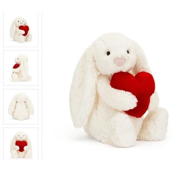 愛心兔 紅心兔兔 jELLYCAT Bashful Red Love Heart Bunny 31 M (耳朵/毛帽刺繡加購+愛心繡另增購) jELLYCAT Bashful Red Love Heart Bunny
