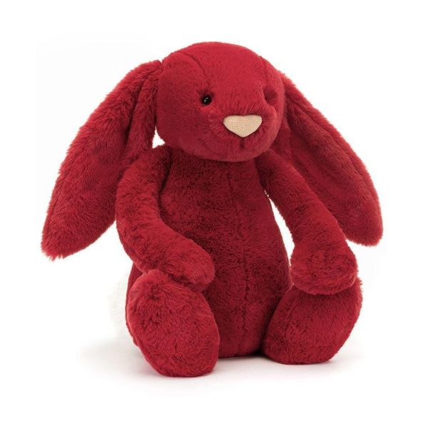 聖誕紅 華麗款 jELLYCAT Bashful Luxe Bunny Scarlett 51 H 史考麗 (耳朵刺繡加購+愛心繡另增購) jELLYCAT Bashful Luxe Bunny Scarlett
