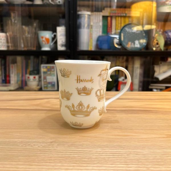 英國製 HARRODS 哈洛德百貨 馬克杯 骨瓷杯 含 濾茶網 馬克杯 EMPORIUM TEA INFUSER MUG 咖啡杯 茶杯 HARRODS EMPORIUM TEA INFUSER MUG