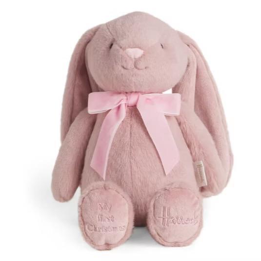 哈洛德 我的第一支聖誕兔兔 藍兔兔 Harrods My First Christmas Bunny Blue (耳朵/毛帽刺繡加購+愛心繡另增購) Harrods My First Christmas Bunny Blue