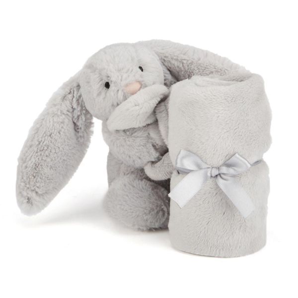 銀灰 兔兔 方巾 飾品 墊布巾 jELLYCAT Bashful Silver Bunny Soothe 34 (方巾刺繡加購+愛心繡另增購) jELLYCAT Bashful Silver Bunny Soother