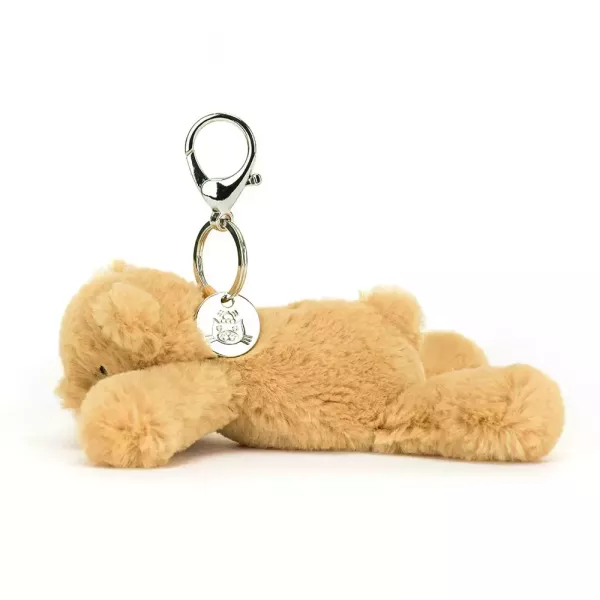 SMUDGE 熊 鑰匙圈 掛飾 jELLYCAT Smudge Bear Bag Charm 16 (帆布束袋 刺繡加購+愛心繡另增購) jELLYCAT Smudge Bear Bag Charm
