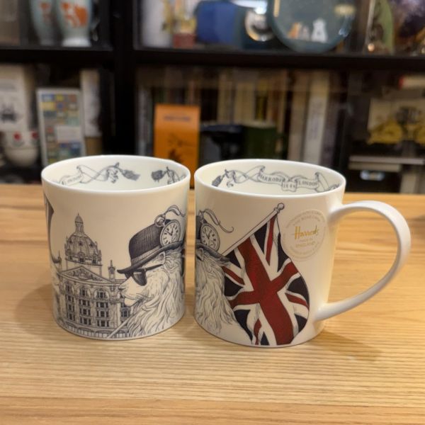 英國製 HARRODS 哈洛德百貨 馬克杯 英國國旗 獅子LION MUG HARRODS LION MUG