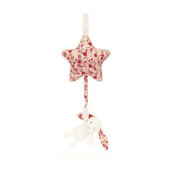 音樂拉鈴 碎花 奶油白 草莓 兔兔 掛飾 jELLYCAT Blossom Cream Bunny Berry Musical Pull 30 (耳朵刺繡加購) 兔子 兔 jELLYCAT Blossom Cream Bunny Berry Musical Pull