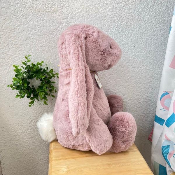 華麗款 jELLY Bashful Luxe Bunny Rosa 31 M (耳朵/毛衣/毛帽刺繡加購+愛心繡另增購) jELLYCAT Bashful Luxe Bunny Rosa