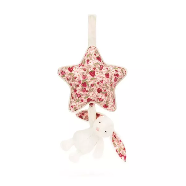 音樂拉鈴 碎花 奶油白 草莓 兔兔 掛飾 jELLYCAT Blossom Cream Bunny Berry Musical Pull 30 (耳朵刺繡加購) 兔子 兔 jELLYCAT Blossom Cream Bunny Berry Musical Pull