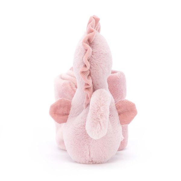 粉紅 海馬 方巾 飾品 墊布巾 jELLYCATSienna Seahorse Soother 34 布巾 (方巾/耳朵刺繡加購+愛心繡另增購) jELLYCAT Sienna Seahorse Soother