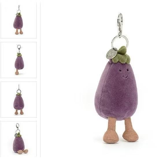 茄子 jELLYCAT Amuseables Aubergine Bag Charm 17/6 jELLYCAT Amuseables Aubergine Bag Charm