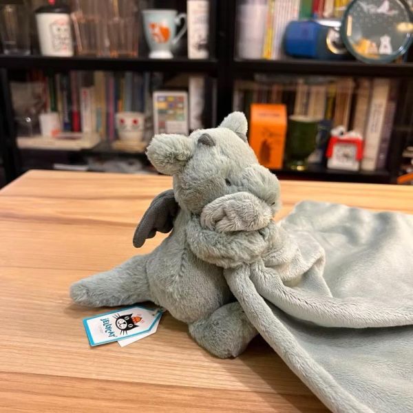 害羞恐龍 方巾 飾品 墊布巾 jELLYCAT Bashful Dragon Soother 34 布巾 (方巾刺繡加購+愛心繡另增購) jELLYCAT Bashful Dragon Soother
