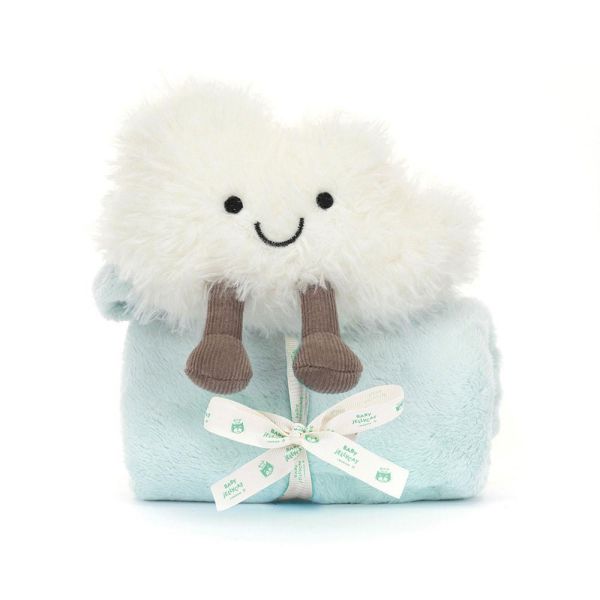 晴天雲 白雲 晴空雲 方巾 飾品 墊布巾 jELLYCAT Amuseables Cloud Soother 34 布巾 (方巾/耳朵刺繡加購+愛心繡另增購) jELLYCAT Amuseables Cloud Soother