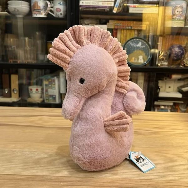 粉紅 海馬 方巾 飾品 墊布巾 jELLYCATSienna Seahorse Soother 34 布巾 (方巾/耳朵刺繡加購+愛心繡另增購) jELLYCAT Sienna Seahorse Soother