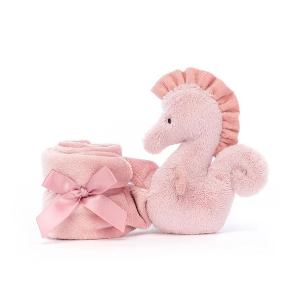 粉紅 海馬 方巾 飾品 墊布巾 jELLYCATSienna Seahorse Soother 34 布巾 (方巾/耳朵刺繡加購+愛心繡另增購) jELLYCAT Sienna Seahorse Soother