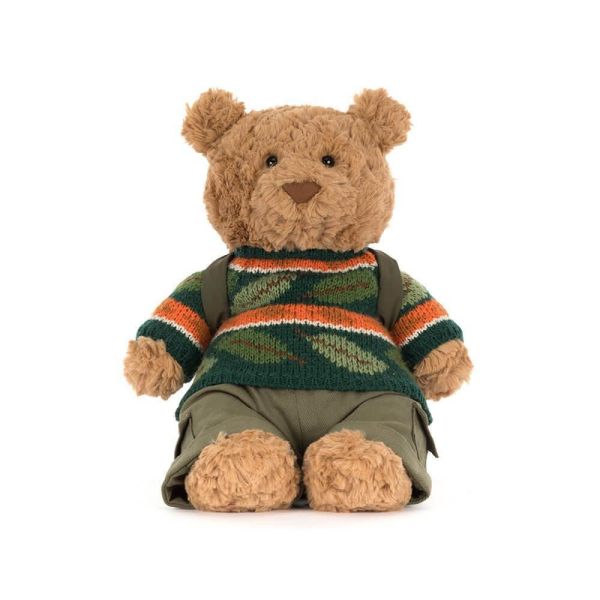 步行 露營 睡袋 巴塞熊  jELLYCAT Bartholomew Bear Hiking 26 (毛衣/毛帽刺繡加購+愛心繡另增購) 遠足 jELLYCAT Bartholomew Bear Hiking