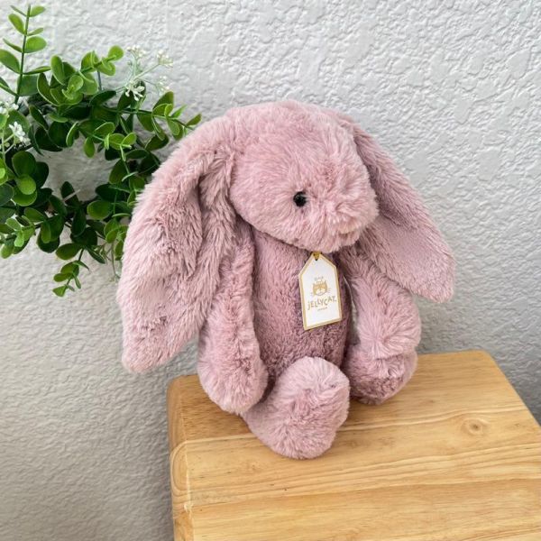 華麗款 jELLY Bashful Luxe Bunny Rosa 31 M (耳朵/毛衣/毛帽刺繡加購+愛心繡另增購) jELLYCAT Bashful Luxe Bunny Rosa