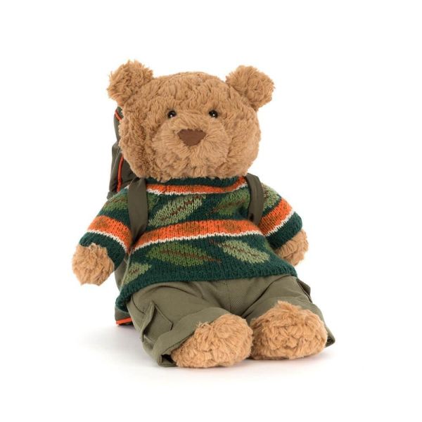 步行 露營 睡袋 巴塞熊  jELLYCAT Bartholomew Bear Hiking 26 (毛衣/毛帽刺繡加購+愛心繡另增購) 遠足 jELLYCAT Bartholomew Bear Hiking