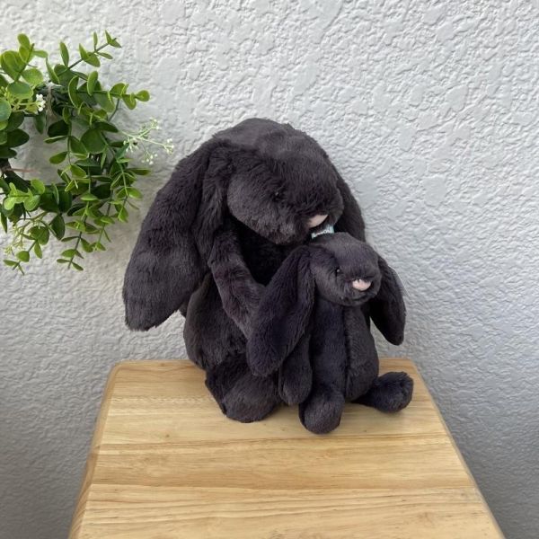 墨黑 黑色 INKY jELLYCAT Bashful Inky Bunny 18 S (耳朵刺繡加購) jELLYCAT Bashful Inky Bunny