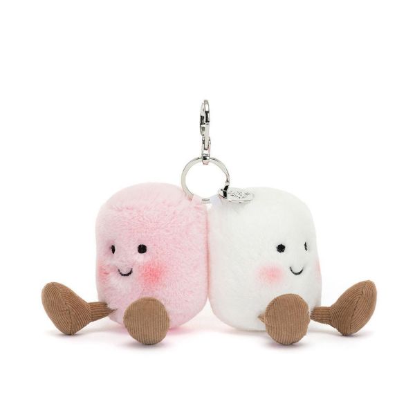 兩相好 好夥伴 棉花糖 鑰匙圈 掛飾 jELLYCAT Amuseables Pair of Marshmallows Bag Charm 15/9 烤棉花糖 情人節的最佳禮物 jELLYCAT Amuseables Pair of Marshmallows Bag Charm