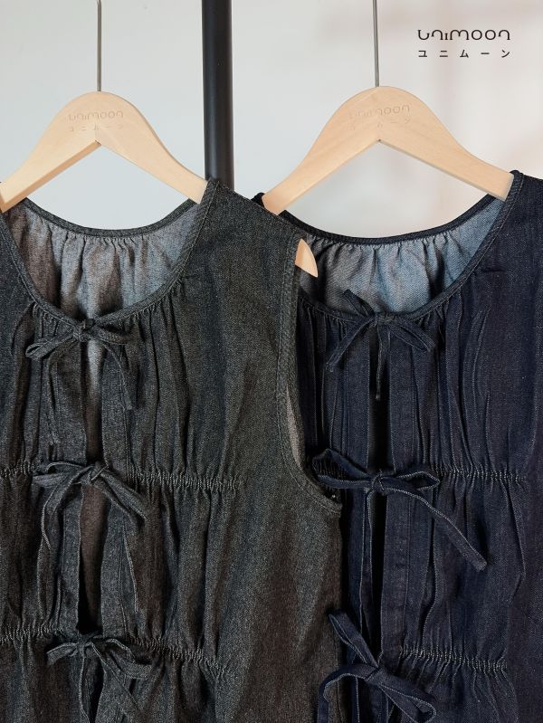 ꜰᴇʙ 𝟮𝟱-𝟳 多綁帶設計牛仔背心 