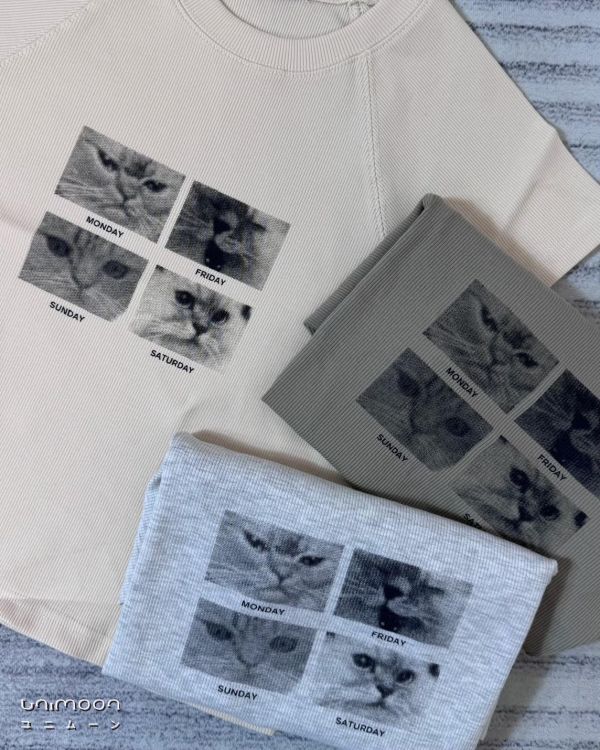 ᴊᴜɴ 𝟮𝟱-𝟭𝟳  小喵日記彈性插肩袖短版上衣 