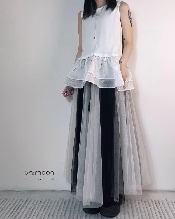 ᴍᴀʏ 𝟮𝟱-𝟵 光影漫步拼色網紗長裙 