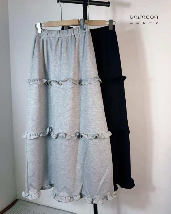 𝟮𝟲𝟰𝟭𝟲 太空棉荷葉邊長裙 