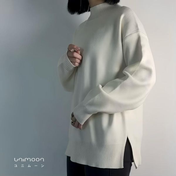 ᴏᴄᴛ 𝟬𝟳 超柔軟側開岔微立領純色毛衣 