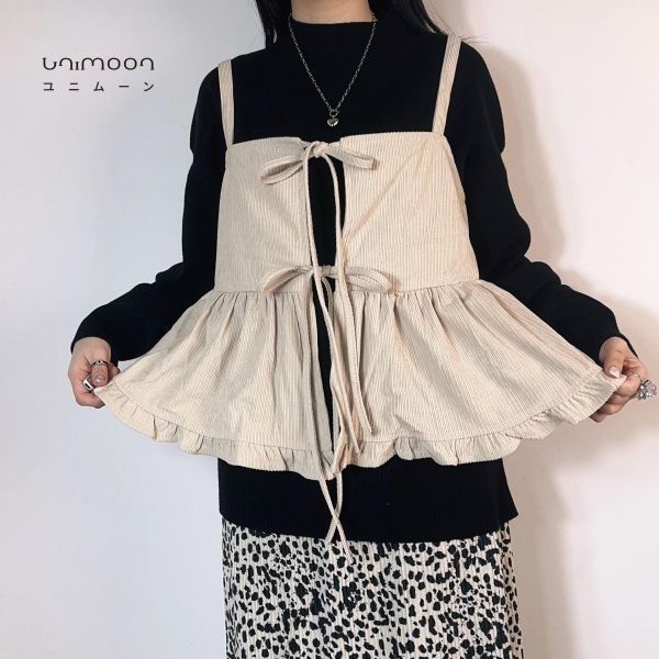 ᴅᴇᴄ 𝟮𝟱-𝟮 基本款燈芯絨雙綁帶背心 