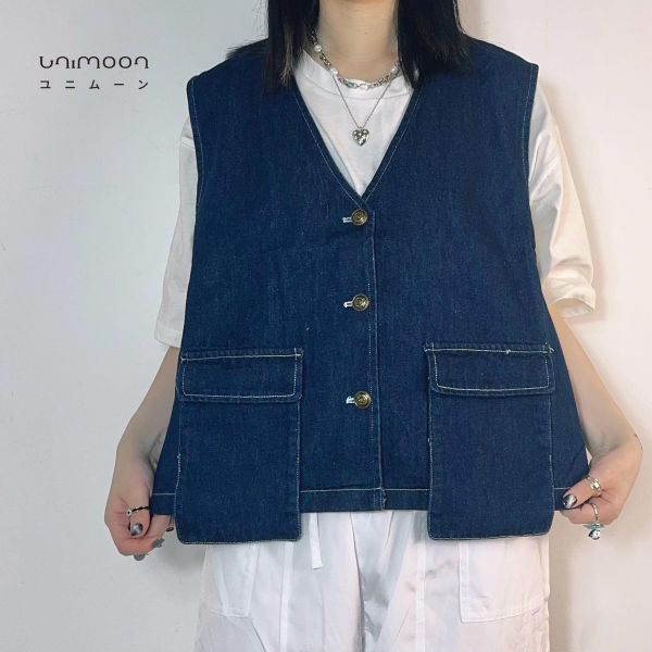 ᴀᴜɢ 𝟮𝟱-𝟭𝟴 設計感口袋牛仔背心 