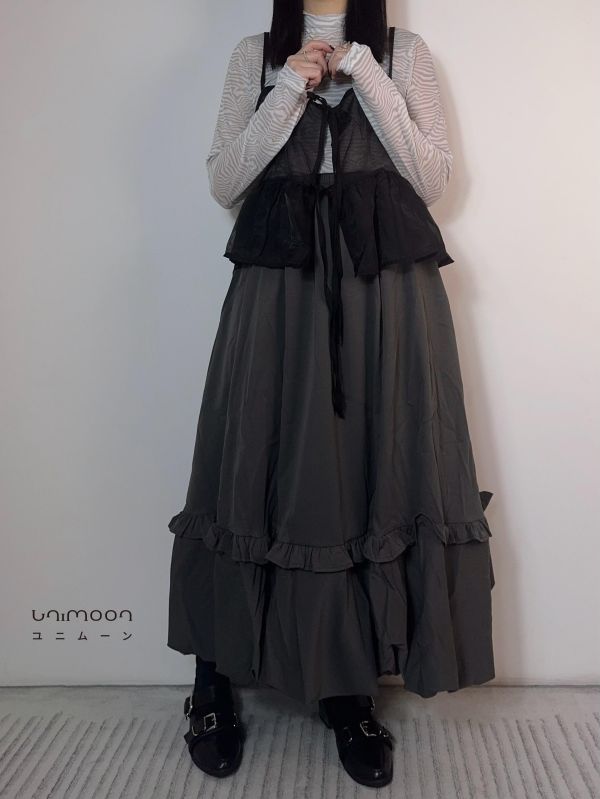 𝟮𝟲𝟯𝟬𝟱 灰調古典花苞裙 