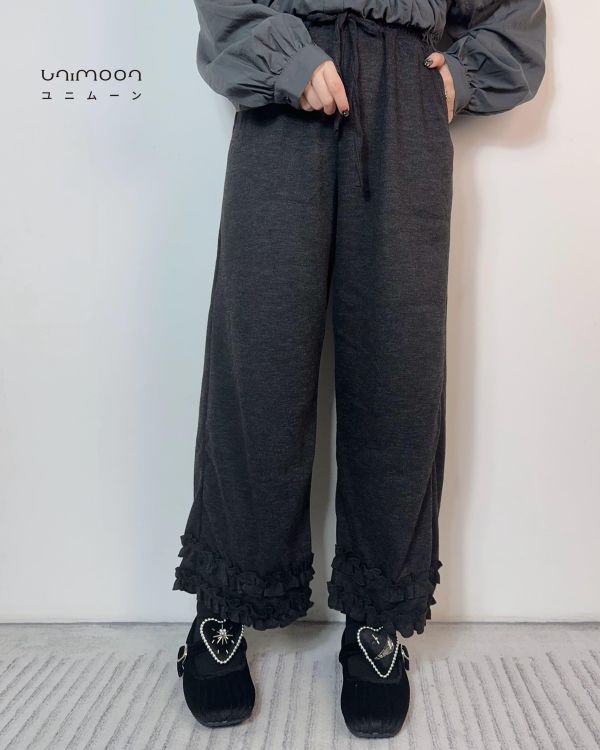 𝟮𝟲𝟯𝟬𝟵 日常小劇場抽繩雙層花邊顯瘦直筒褲 