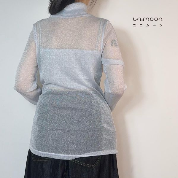 𝟮𝟲𝟮𝟮𝟮 極光銀灰立領打底上衣 