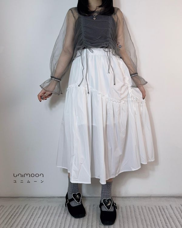 𝟮𝟲𝟯𝟭𝟴 灰天鵝舞曲抽繩設計兩件套上衣 