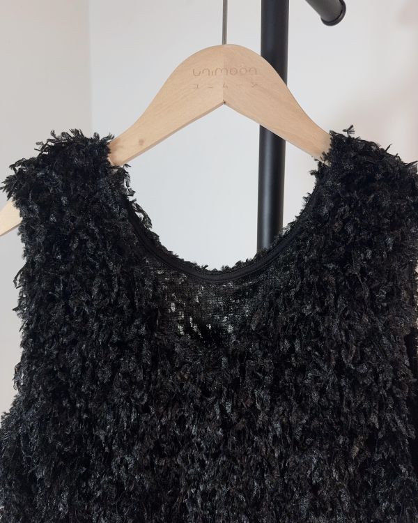 𝟮𝟲𝟮𝟭𝟳 黑天鵝羽毛流蘇短版背心 