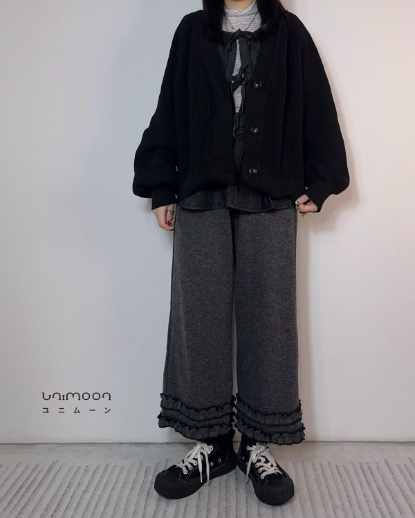 𝟮𝟲𝟯𝟬𝟵 日常小劇場抽繩雙層花邊顯瘦直筒褲 