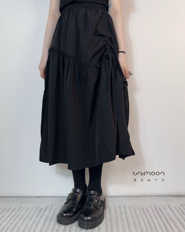 𝟮𝟲𝟯𝟭𝟳 芭蕾風抽繩褶皺設計A字裙 