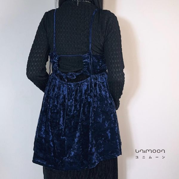 𝟮𝟲𝟭𝟭𝟭 後綁帶小夜空絲絨蛋糕背心 