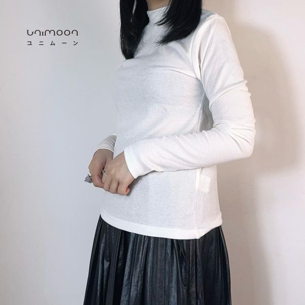 𝟮𝟲𝟭𝟭𝟴 百搭款螺紋米白打底上衣 