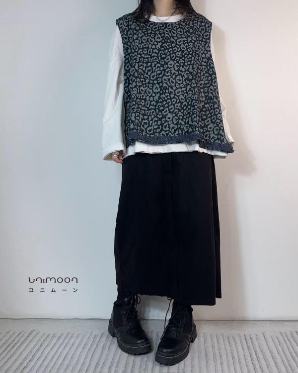 ɴᴏᴠ 𝟮𝟱-𝟮𝟭 丹寧豹紋木耳卷邊背心 