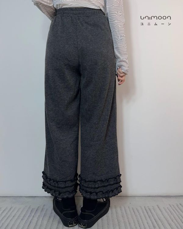 𝟮𝟲𝟯𝟬𝟵 日常小劇場抽繩雙層花邊顯瘦直筒褲 