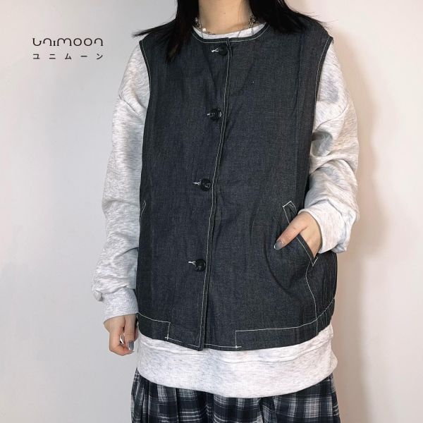 𝟮𝟲𝟭𝟮𝟭 車線設計軟牛仔背心 