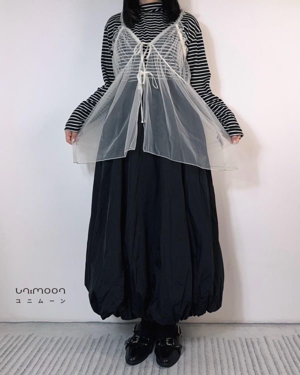 ᴅᴇᴄ 𝟮𝟱-𝟭𝟵 卷邊小浪漫綁帶透紗背心 