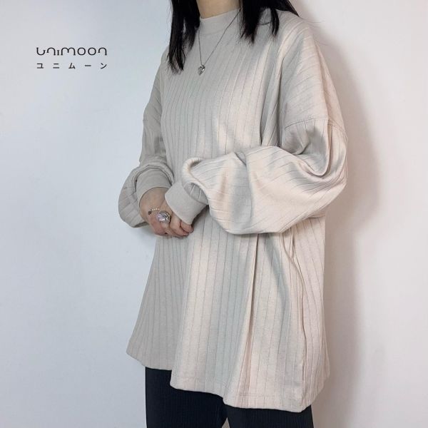 ᴅᴇᴄ 𝟬𝟮 羅紋中領坑條寬鬆上衣 