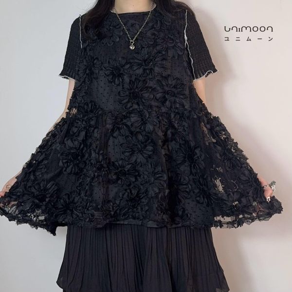 𝟮𝟲𝟰𝟭𝟱 浮花疊影小波點紗背心 