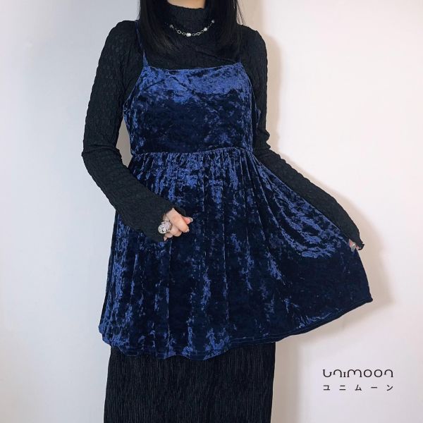 𝟮𝟲𝟭𝟭𝟭 後綁帶小夜空絲絨蛋糕背心 