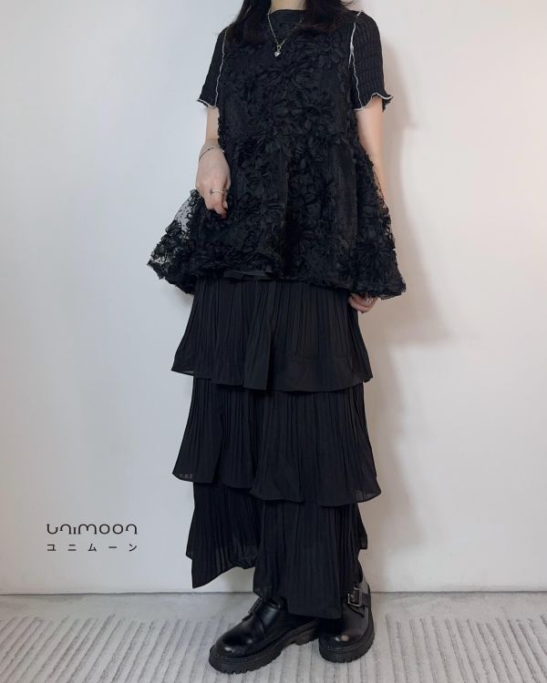 𝟮𝟲𝟰𝟭𝟱 浮花疊影小波點紗背心 