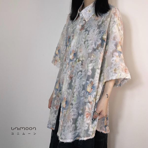 ꜱᴇᴘ 𝟮𝟱-𝟭𝟲 夏日祭典的煙花透膚落肩襯衫 