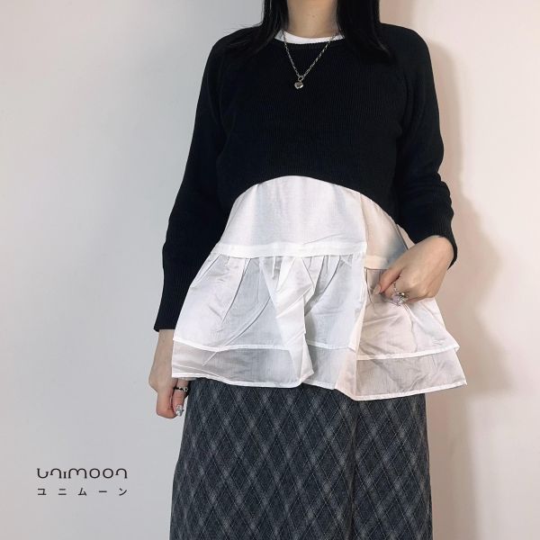 ᴅᴇᴄ 𝟮𝟱-𝟭𝟯 基本款短版落肩針織上衣 