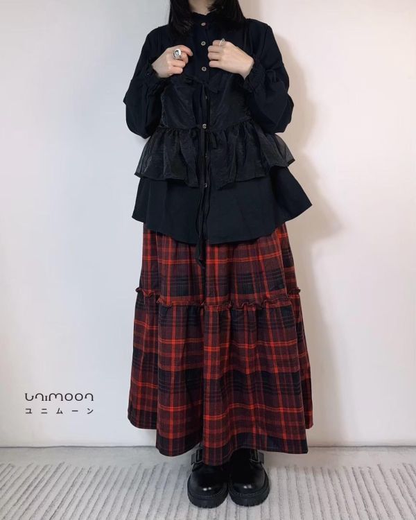 ᴅᴇᴄ 𝟮𝟱-𝟭𝟱 蘇格蘭格紋磨毛秋冬蛋糕裙 