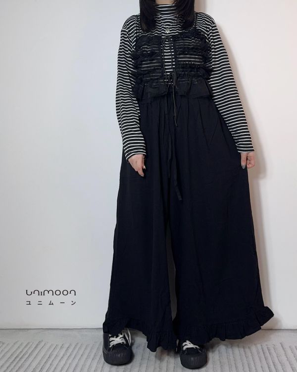 𝟮𝟲𝟮𝟭𝟭 黑夜精靈細繩雙綁帶透紗背心 